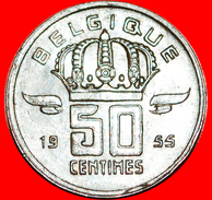 · FRENCH LEGEND: BELGIUM ★ 50 CENTIMES 1955! LOW START ★ NO RESERVE! Baudouin I (1951-1993) - 50 Centimes