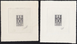 GHADAMES (1949) Cross Of Agadem. Set Of 2 Die Proofs In Black Signed By The Engraver CORTOT. Scott Nos 3NC1-2 - Otros & Sin Clasificación