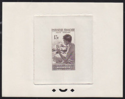 FRENCH POLYNESIA (1958) Mother-of-pearl Artist. Shells. Sepia Printer's Proof. Scott No C24. Yvert No PA1. - Non Dentelés, épreuves & Variétés