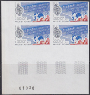 WALLIS & FUTUNA (1987) Telstar. Imperforate Corner Block Of 4. Scott No C153, Yvert No PA156. - Non Dentellati, Prove E Varietà