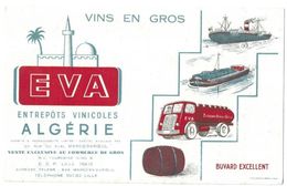 EVA VINS EN GROS ENTREPOTS VINICOLES EN ALGERIE A MARCQ EN BAROEUL NORD, BATEAU, CAMION, TONNEAU, VOIR LE SCANNER - Transport