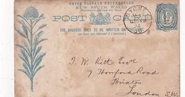 NEW SOUTH WALES 1894       ENTIER POSTAL/GANZSACHE/POSTAL STATIONARY CARTE DE SYDNEY - Cartas & Documentos