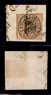1858 - 3 Bai (4s/t - Giallo Paglia) Usato A Cervia (P.ti 9) Su Frammento - B Rotta (pos. 12) - Raro Insieme - Other & Unclassified