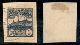 1903 - 5 Lire Veduta (45) Usato Su Frammento (400+) - Other & Unclassified