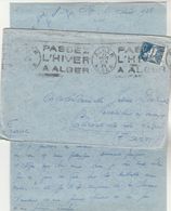 Algérie Lettre Cachet Flamme Krag PASSEZ L ' HIVER A ALGER 17/8/1928 à Labastide De Levis Tarn Cachet Perlé - Storia Postale
