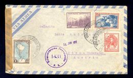 ARGENTINA - Envelope For Air Mail Sent From Argentina To Wien/Austria 1952. Censorship Cancel. Nice Four Colored Frankin - Poste Aérienne