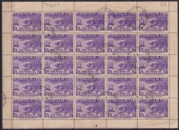 1936-356 CUBA REPUBLICA (LG1959) 1936 5c AIR AVION ZONA FRANCA MATANTAS  PERFORATED USED BLOCK 25. - Other & Unclassified