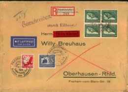 1938, Größer Formatiger R-Eil-Luftpostbrief Mit R-Zettel "Luftschiffswerft" Und Sonderstempel - Covers