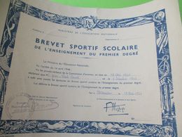 Brevet Sportif  Scolaire/Enseignement 1er Degré/Ministére Education Nationale/Duval JP/Châteaudun/1960   DIP233 - Diplome Und Schulzeugnisse