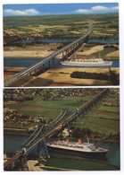 2x Rendsburg Autobahnbrücke üb. D. Nord-Ostsee-Kanal Luftbild Luftfoto Gel. 1981 + Hochbrücke Gel. 1982 - Rendsburg