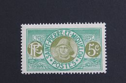 1909 ST-PIERRE-ET-MIQUELON Y&T NO 81 5C PÊCHEUR VERT ET VERT-OLIVE NEUF MH** - Unused Stamps