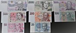 UNC Set Of All Czech Banknotes 20 - 5000 Korun, SELECTION POSSIBLE - Czech Republic