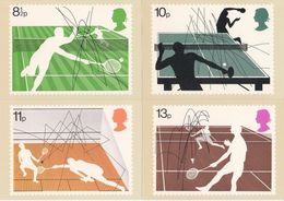 GB GREAT BRITAIN 1977 MINT PHQ CARDS  RACKET SPORTS NO. 20 LAWN TENNIS TABLE TENNIS SQUASH BADMINGTON SPORT NETS - Bádminton