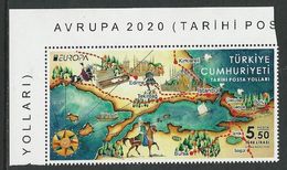 TURQUIA /TURKEY /TÜRKEI / TURQUIE - EUROPA 2020 -"ANTIGUAS RUTAS POSTALES - ANCIENT POSTAL ROUTES" - SERIE De 1 V. - CH - 2020