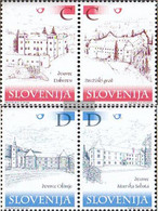 Slovenia 369-372 Couples (complete Issue) Unmounted Mint / Never Hinged 2001 Fortresses And Castles - Slovenië