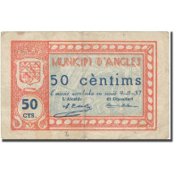 Billet, Espagne, ANGLES, 50 Centimes, Blason, 1937, 1937, TB - Otros & Sin Clasificación