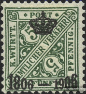 Württemberg D219 With Hinge 1906 Numbers In Signs - Wurtemberg