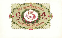 VINTAGE - ETICHETTE PER SCATOLE SIGARI - KEY WEST HAVANA CIGARS -  QUALITA' 10/10 FTO 24X15 ORIGINALE, RILIEVO - Etiketten