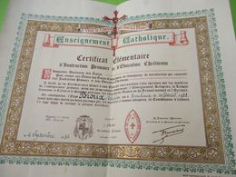 Diplôme Religieux/Enseignement Catholique/Vive Le Christ Qui Aime Les Francs/Certificat élémentaire/LILLE/1934    DIP250 - Diploma's En Schoolrapporten