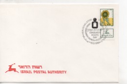 Cpa.Timbres.Israël.1989-Yerushalayim-consumer Council. Israel Postal Authority  Timbre Fleurs - Gebruikt (met Tabs)