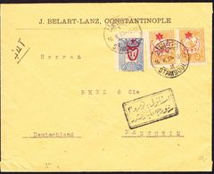 1917 3 überdruckte Marken Auf Brief Aus Stampoul Nach Mannheim. - Brieven En Documenten