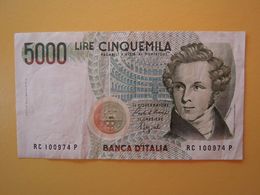 5000 LIRE  BELLINI  - Banconota Buone Condizioni SPLENDITA - 5000 Lire