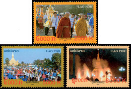 LAOS Festival That-Luang 07 3v Neuf ** MNH - Laos