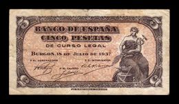 España Spain 5 Pesetas Portabella 1937 Pick 106 BC/MBC F/VF - 5 Peseten