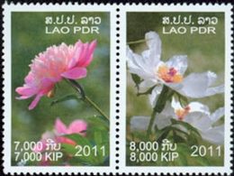 LAOS Fleurs 2011 -Pivoines 2v Neuf ** MNH - Laos