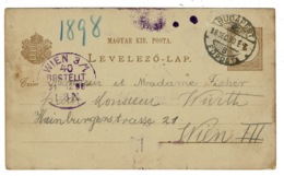 Ref 1378 - 1898 Hungary Postal Stationery Card - Unusual Hand Drawing On Reverse - New Baby - Lettres & Documents