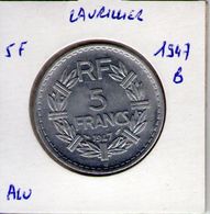 France. 5 Francs Lavrillier. 1947 B - 5 Francs