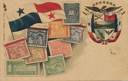 Embossed Art Card Flag Stamps And Escudo  Edit Maduro - Panama