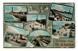 Ref 1379 - 1908 Multiview Postcard - Blackpool Lancashire - Blackpool