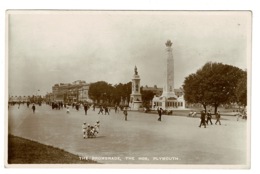 Ref 1379 - Early Pelham Real Photo Postcard - The Promenade & The Hoe Plymouth Devon - Plymouth