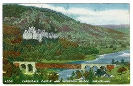 Ref 1379 - Postcard - Carbisdale Castle & Invershin Bridge - Sutherland Scotland - Sutherland