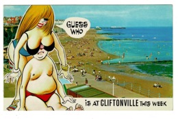 Ref 1382 - 1975 Bamforth Comic Postcard - Guess Who Is At Cliftonville This Week? - Kent - Fumetti