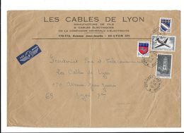 CABLES DE LYON OBL BATIMENT BASE MEDOC 1968 POSTE AERIENNE - SUR ENVELOPPE - 1960-.... Brieven & Documenten