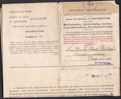 3 X ZELDZAME LANGSTEMPEL ** AUWEGEM ** GRIFFE - SUR LETTRE IMPOTS 1935 - RARE - Sello Lineal