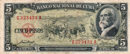 CUBA 5 PESOS 1958   P-91a  VF - Kuba