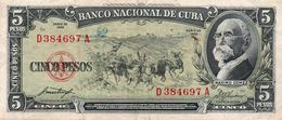 CUBA 5 PESOS 1958   P-91a  XF - Kuba