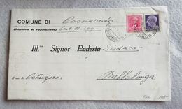 Corrispondenza Da Comune Di Cornaredo Per Sindaco Di Vallelonga 31/01/1946 Affrancata Con 20 Cent. Fiscale + 1 Lira - Fiscaux