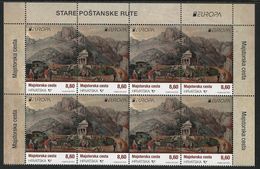 CROACIA / CROATIA / KROATIEN / HRVATSKA  -EUROPA 2020 -" ANCIENT POSTAL ROUTES" - BLOQUE De 4 SERIES - LABEL EUROPA - 2020