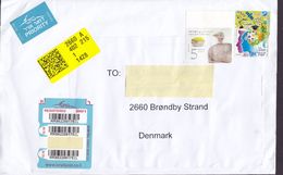 Israel PRIORITY & Registered Label RAANANA 2020 Cover Brief BRØNDBY STRAND Denmark Etrog Box E=MC2 Microscope - Cartas & Documentos