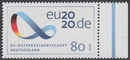 !a! GERMANY 2020 Mi. 3554 MNH SINGLE W/ Right Margin (a) - Presidency Of The European Council - Unused Stamps