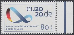 !a! GERMANY 2020 Mi. 3554 MNH SINGLE W/ Right Margin (c) - Presidency Of The European Council - Unused Stamps