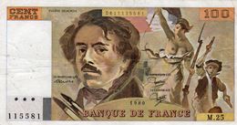 -- BILLET 100 F "EUGENE DELACROIX" Année 1980 /  M. 25 / N° 115581 -- - 100 F 1978-1995 ''Delacroix''