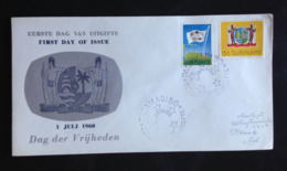 Surinam, Circulated FDC, « Freedom Day », « Flags », 1960 - Surinam