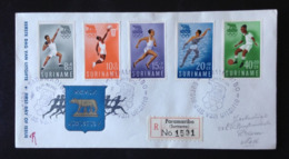Surinam, Registered Circulated FDC, « Olympic Games », « Rome », 1960 - Surinam