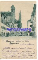 136761 SWITZERLAND GRUSS AUS RAPPERSWIL CLOSE TO THE CASTLE POSTAL POSTCARD - Rapperswil