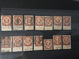 PELLENS Type Staande Leeuw Nr. 109 (14 X)  Voorafgestempeld 1913 Met O.a Nrs. 2230A , 2240A  + 2240B ; Staat Zie Scan . - Rolstempels 1910-19